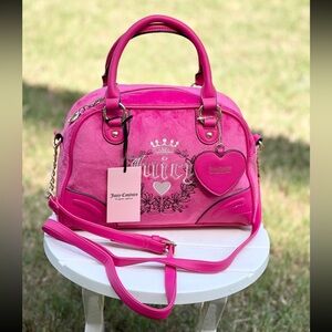 JUICY COUTURE BAG FREE PINK LOVE HERITAGE BOWLER